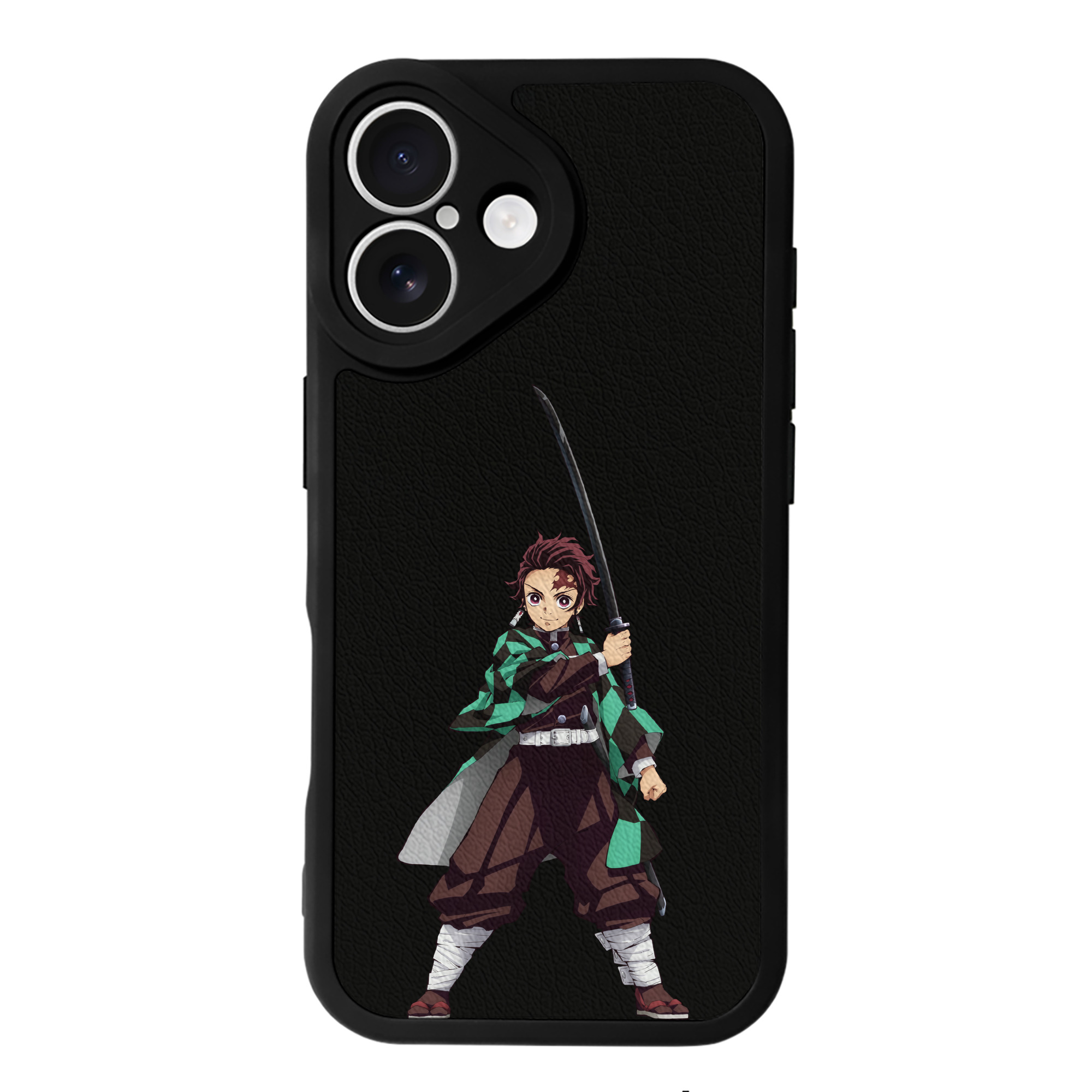 （画像用） 鬼滅の刃 竈門 炭治郎／かまど たんじろう Kamado Tanjirou 【iPhone 16シリーズ対応】シリコンスマホケース（レザー調） 材質：シリコン